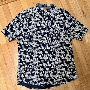 Taylor Vintage Men Navy and White Palm Print Shirt Brand New with Tags Vacation